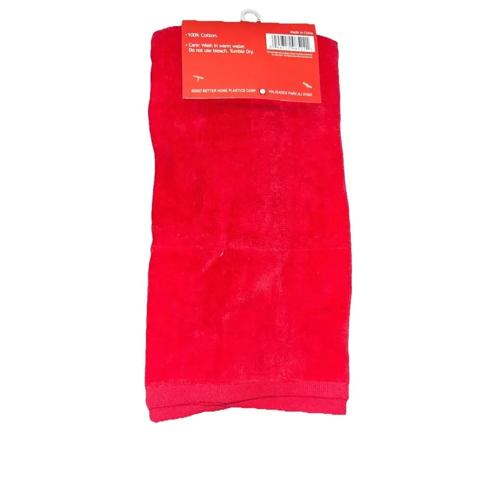 Holiday Domestics Red Christmas Tree‎ Tea Towel Set - Velour Appliqué NEW